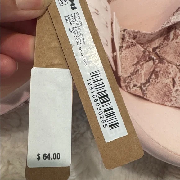 SKIMS Pink Snake-Print Ultimate push-up 40D - Picture 6 of 7